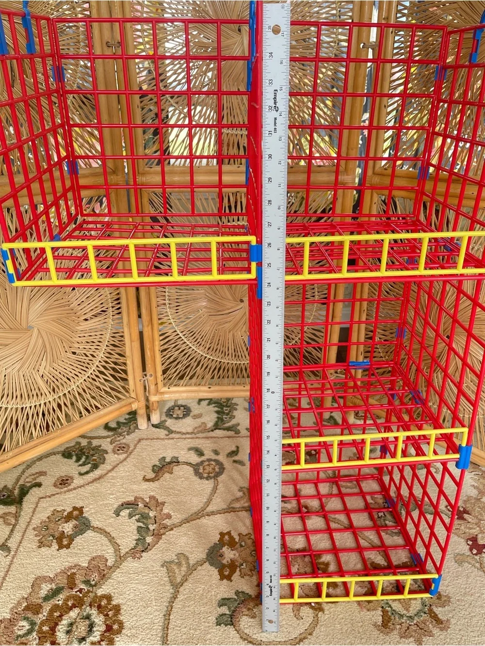 Vintage 90s Tidy Kids Cubby Cubes Modular Closet System Red Yellow Blue